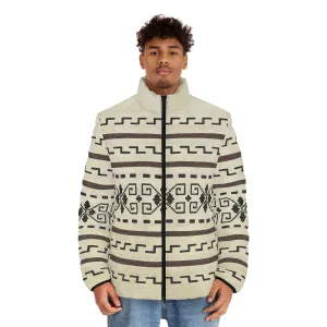 The Dude's Puffer Jacket with The Classic Big Lebowski Sweater Pattern