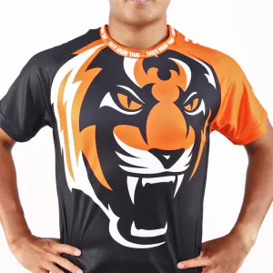 Tiger "Tiger Head" 1stDry Muay Thai T-Shirt S-XXL Black Orange
