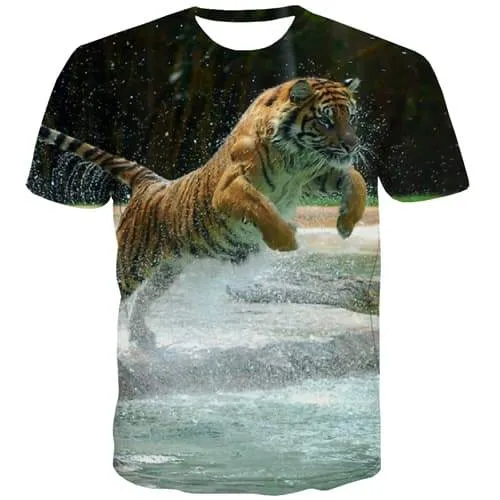 Tiger T shirts Men Animal Tshirt Printed Water Tshirts Casual Hip Hop T-shirts 3d Harajuku Tshirts Cool Short Sleeve Full Print