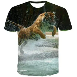 Tiger T shirts Men Animal Tshirt Printed Water Tshirts Casual Hip Hop T-shirts 3d Harajuku Tshirts Cool Short Sleeve Full Print
