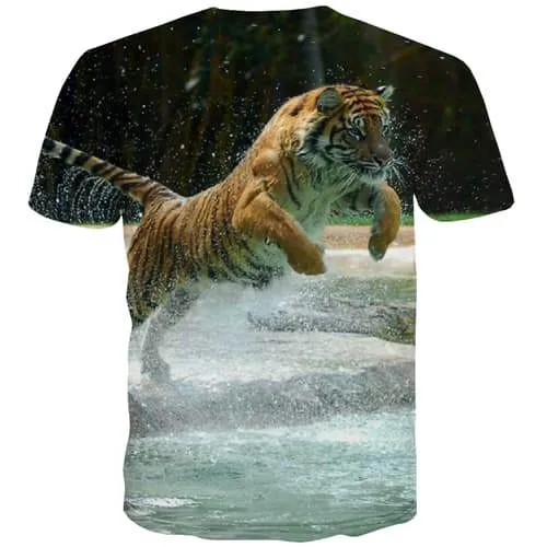 Tiger T shirts Men Animal Tshirt Printed Water Tshirts Casual Hip Hop T-shirts 3d Harajuku Tshirts Cool Short Sleeve Full Print