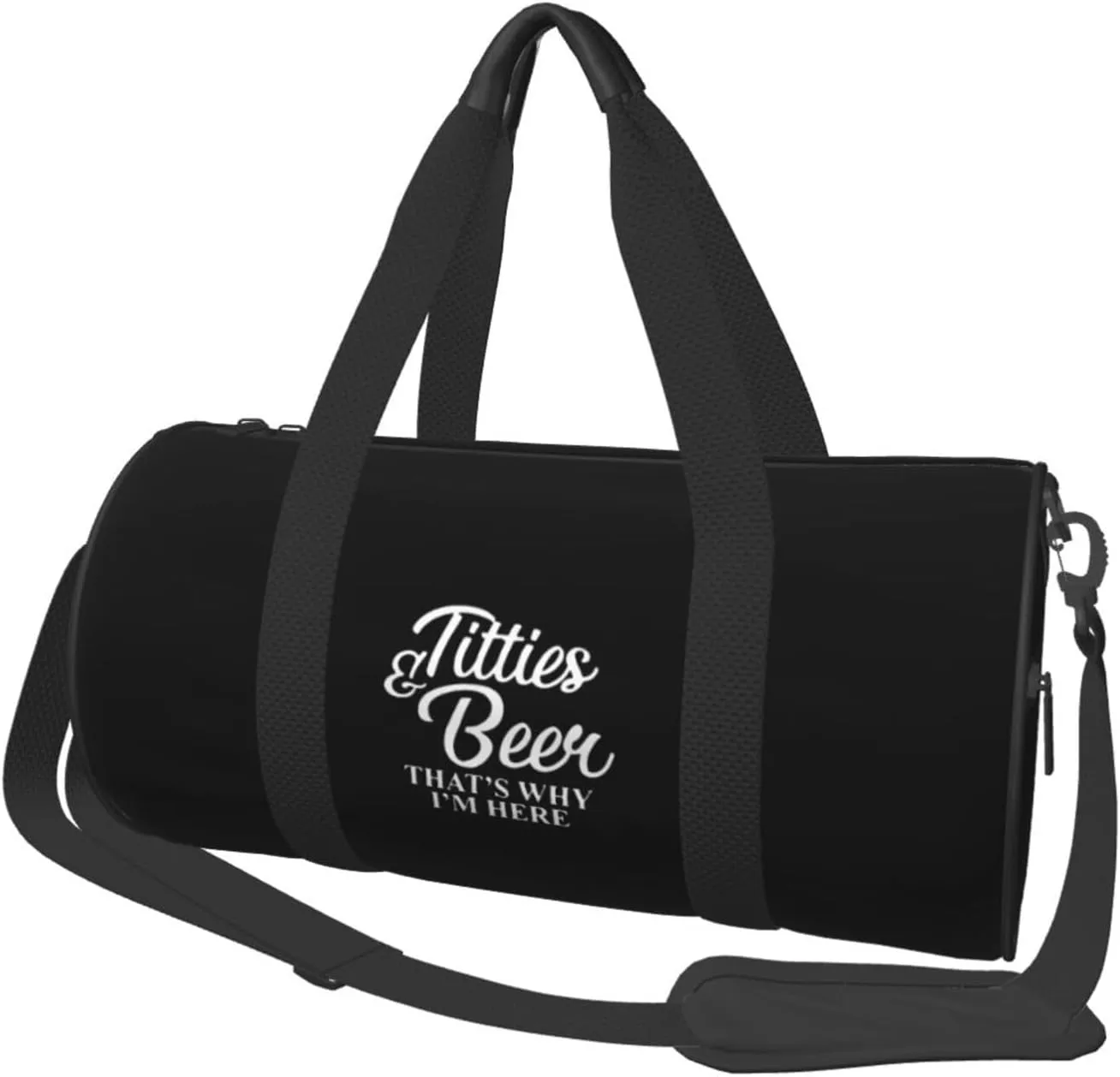 Titties and Beer That's Why I'm Here Convertible Garment Bag with Shoulder Strap, Carry on Garment Duffel Bag for Men Women - Rolling Foldable for Travel Luggage Bags (Black)