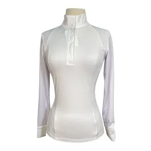 TKEQ The 'Sloan' Long Sleeve Competition Top  in White - Women's Medium
