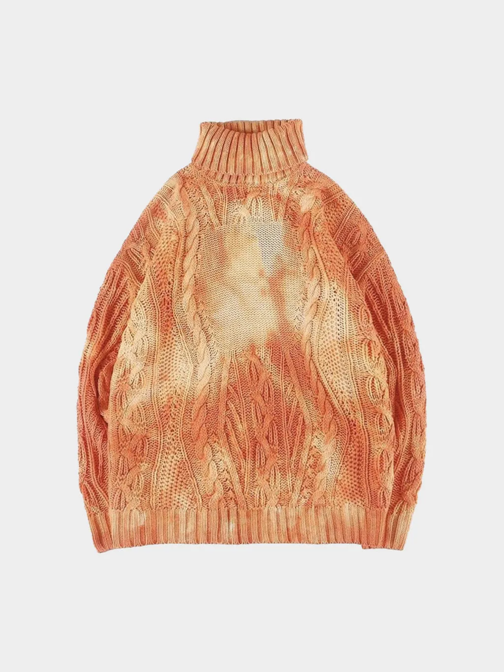 TURTLENECK TIE DYE KNITTED WINTER SWEATER
