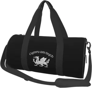Welsh-Flag-Red-Dragon-Cymru-Am-Byth- Convertible Garment Bag with Shoulder Strap, Carry on Garment Duffel Bag for Men Women - Rolling Foldable for Travel Luggage Bags (Black)