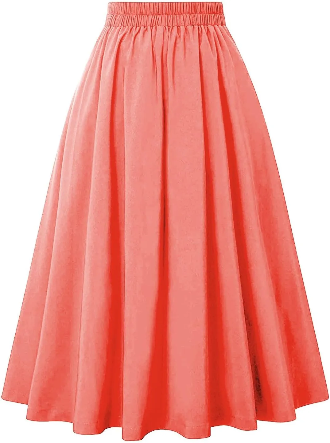 Women Pleated Long Skirts Vintage High Waist Elegant Maxi Skirt Slim Fit Flare Skirts A Line Swing Party Skirts