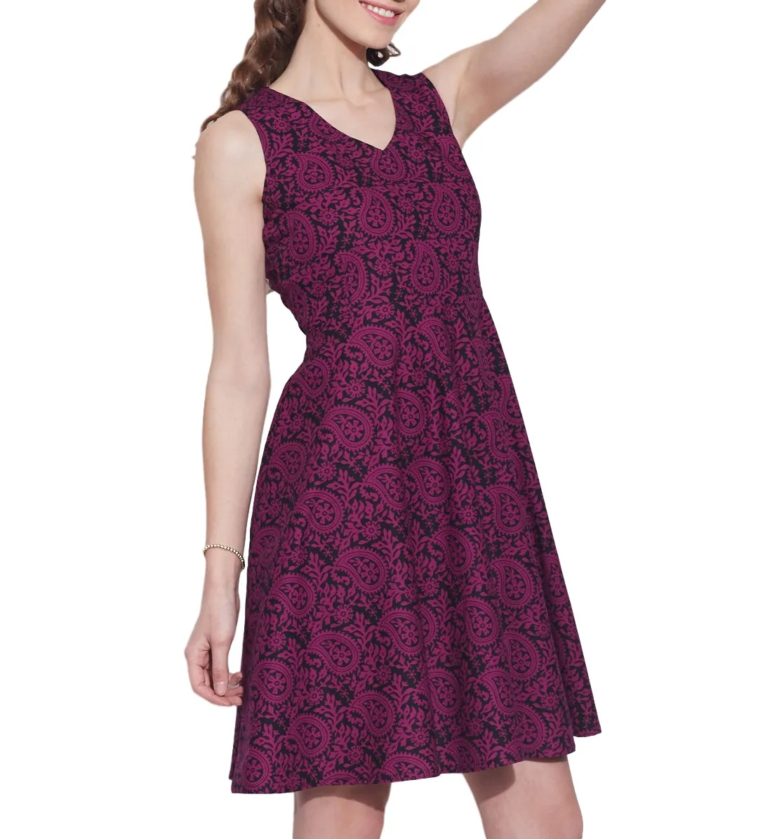 Women's Apparel Cotton Printed Dress,Machine Washable,W-CPD40-1612, Size-40 Inch