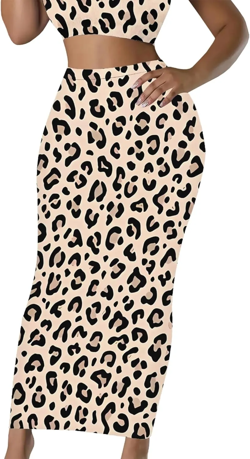 Women's Basic Casual High Waist Stretch Bodycon Below Knee Pencil Skirt Office Business Fall Y2K Club Tight Midi Skirts