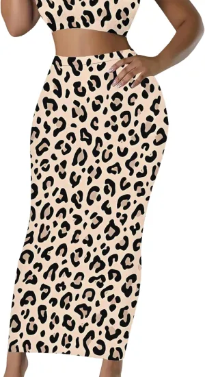 Women's Basic Casual High Waist Stretch Bodycon Below Knee Pencil Skirt Office Business Fall Y2K Club Tight Midi Skirts