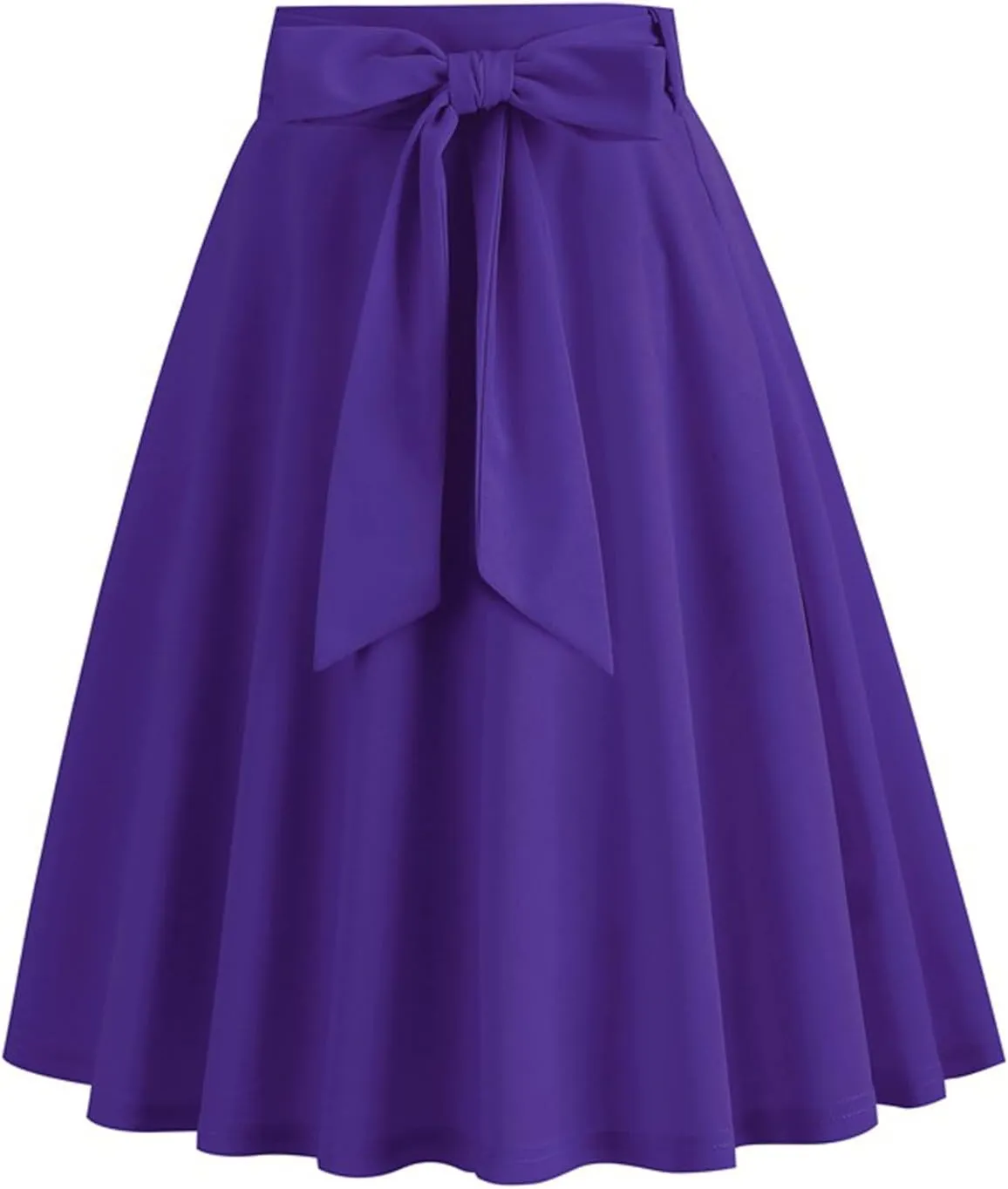 Women's High Waist A-Line Midi Skirt 2024 Fashion Pleated Flared Flowy Knee Length Skirt for Tennis Golf Business