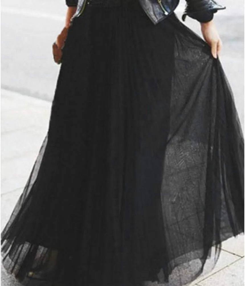 Womens High Waist Skirt Midi Skirts for Women High Waist Pleated A-Line Swing Skirt Midi Skirts Ruffle Layered