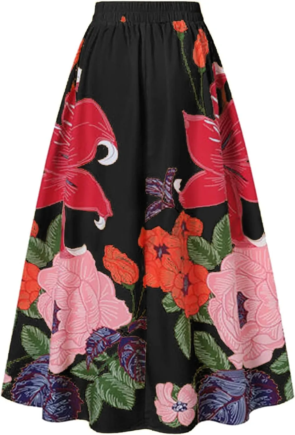 Women's High Waisted Skirts Floral Boho Beach Party Maxi Skirt