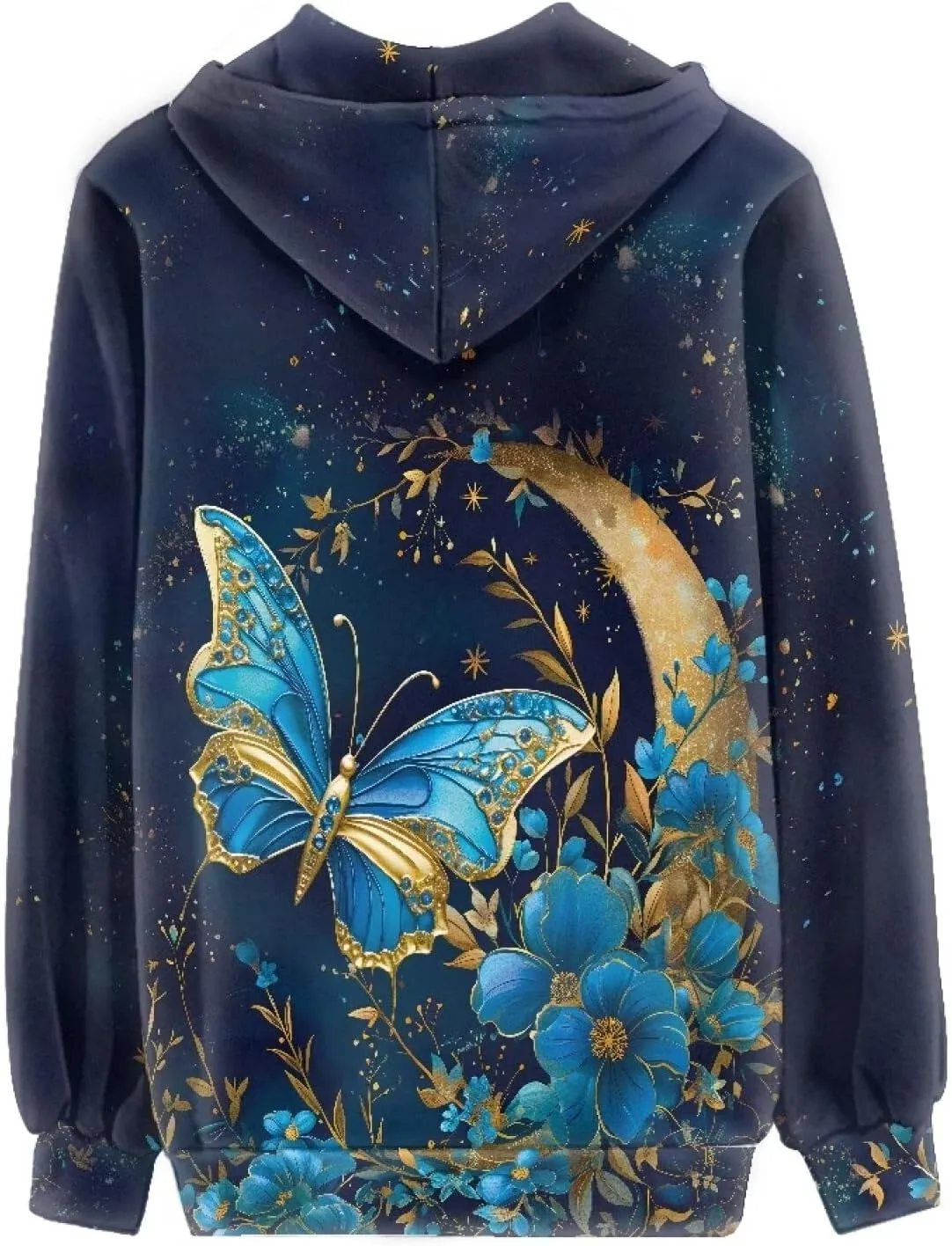 Women's Hoodies with Zipper Long Sleeve Oversized Drawstring Hoodie Loose Hooded Sweatshirt with Pockets