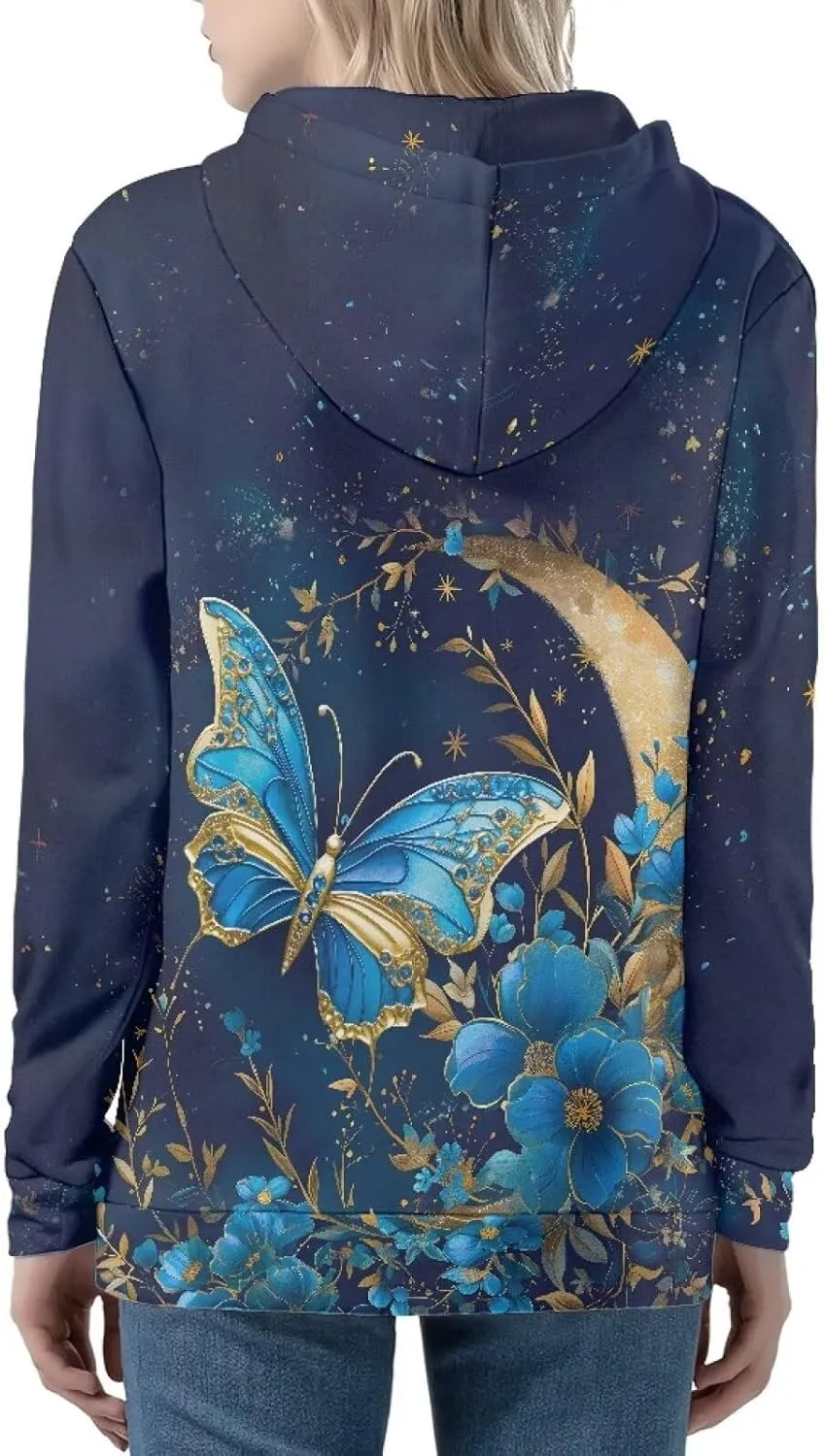 Women's Hoodies with Zipper Long Sleeve Oversized Drawstring Hoodie Loose Hooded Sweatshirt with Pockets