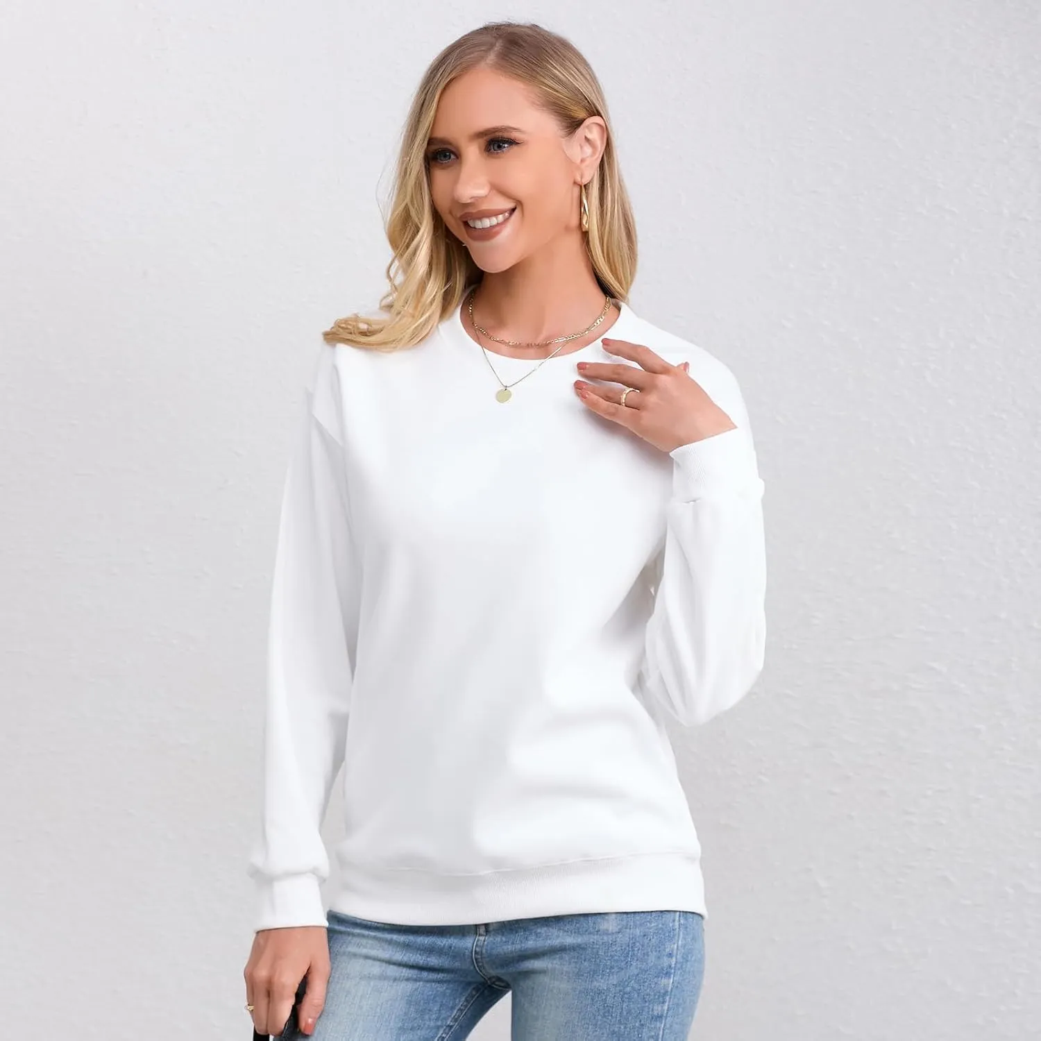 Women's Oversized Pullover Hoodie Long Sleeve Crewneck Athletic Sweatshirt Casual Loose Cotton Hoodies