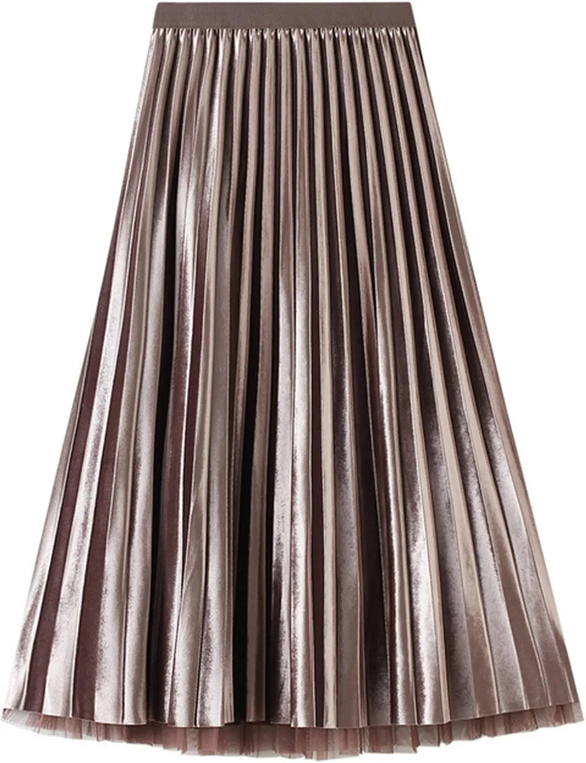 Women's Reversible Tulle Skirt Swing Skirt Layer Mesh Tulle Midi Long Pleated Maxi Skirt