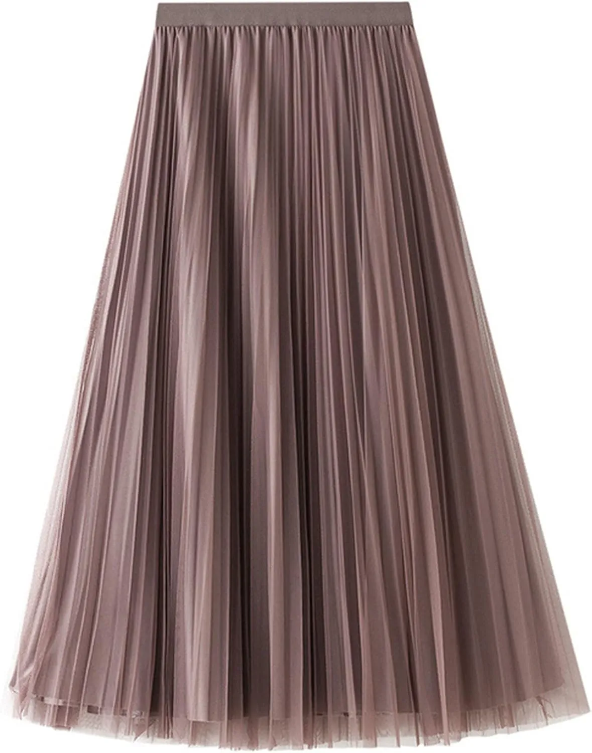 Women's Reversible Tulle Skirt Swing Skirt Layer Mesh Tulle Midi Long Pleated Maxi Skirt