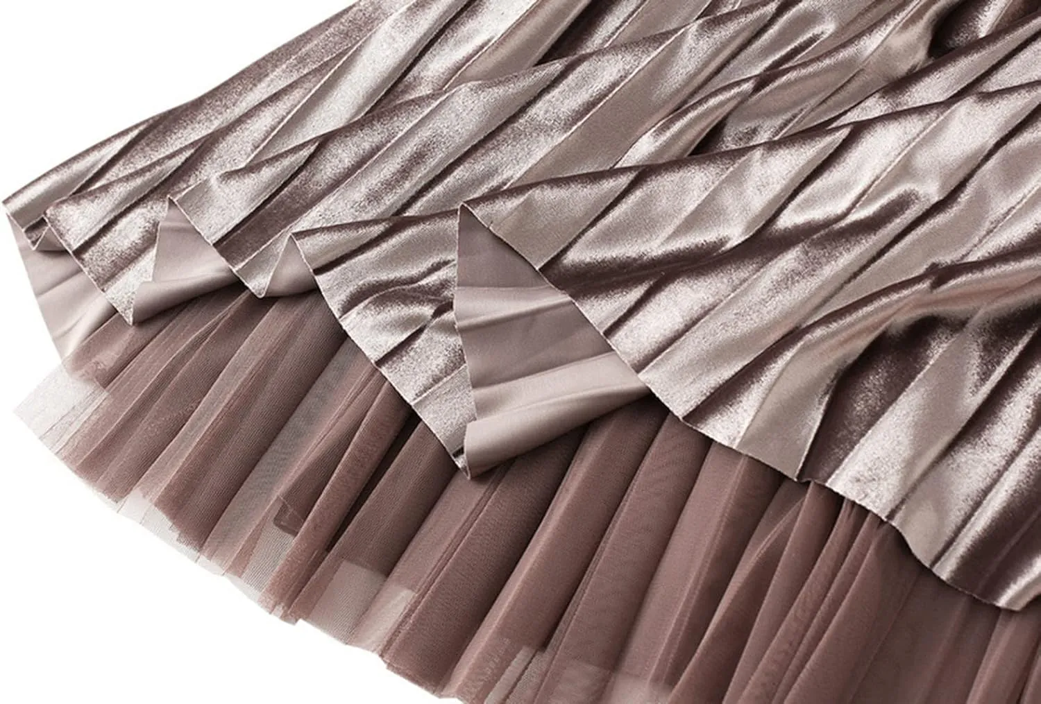 Women's Reversible Tulle Skirt Swing Skirt Layer Mesh Tulle Midi Long Pleated Maxi Skirt