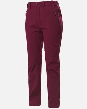 Women's Soft Shell  Heated Pants with 12V Battery Pack Fleece Lined - Red