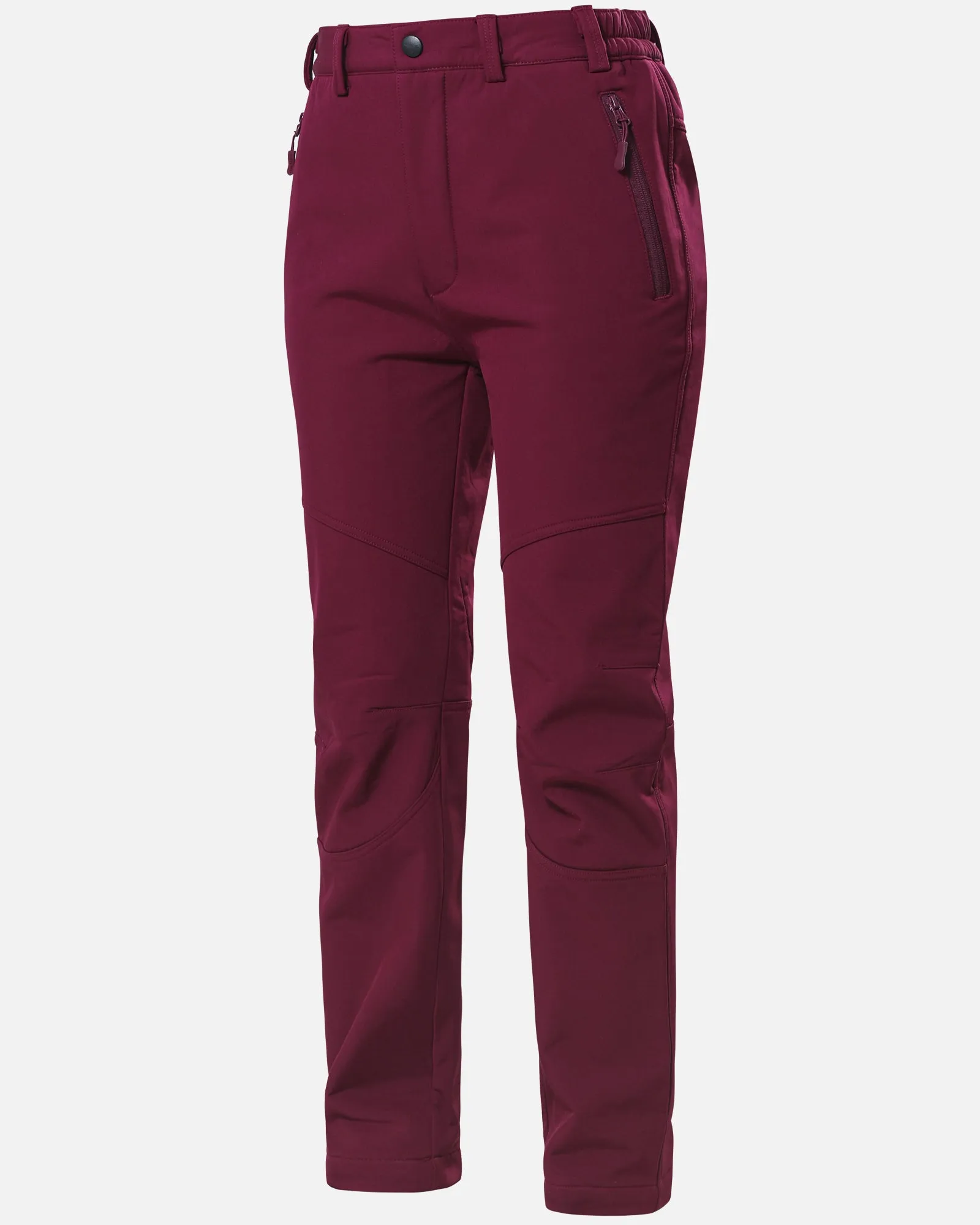 Women's Soft Shell  Heated Pants with 12V Battery Pack Fleece Lined - Red