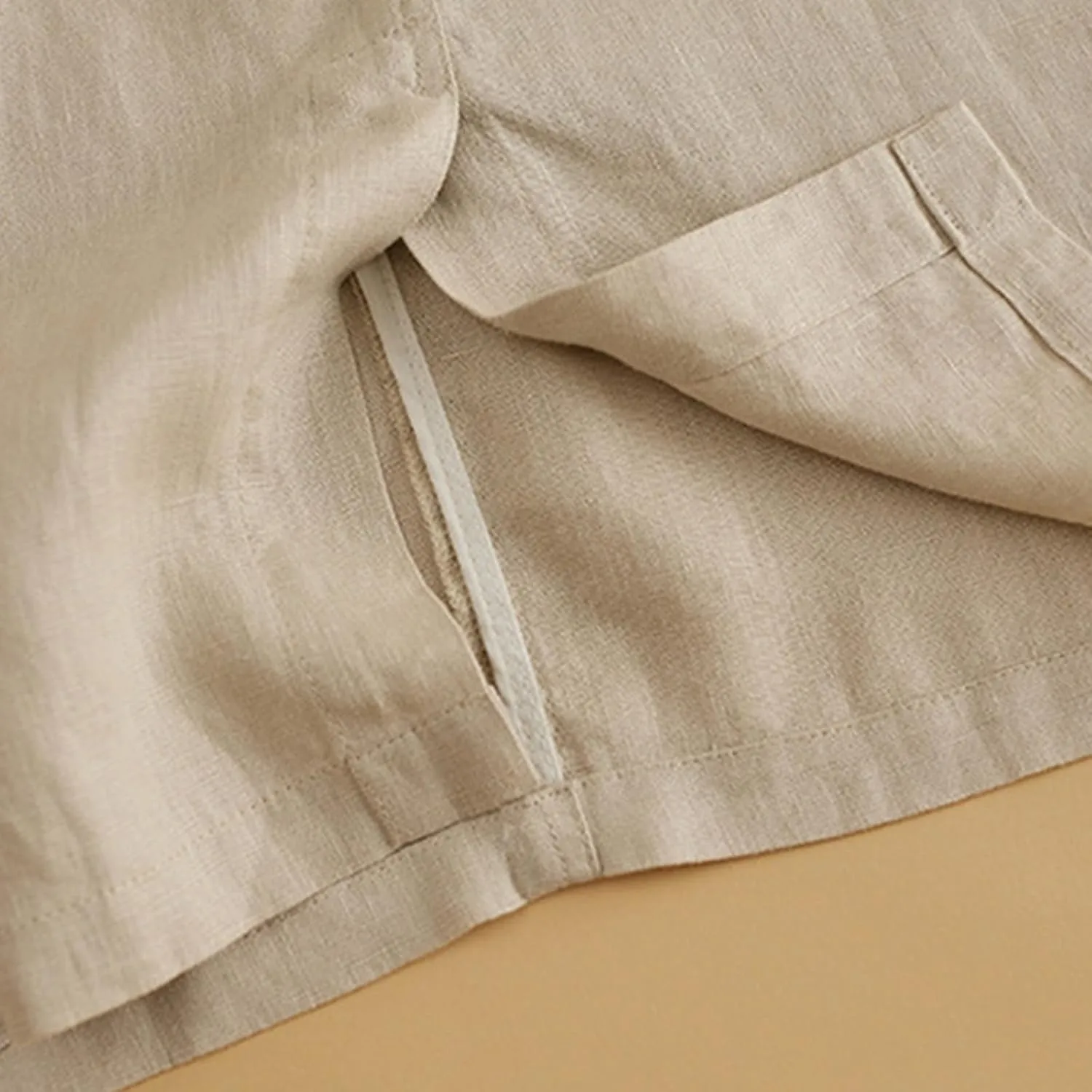 Women's Vintage Cotton Linen Elastic High Waisted Skirt Casual Comfy Loose A-Line Flowy Midi Long Skirts with Pockets