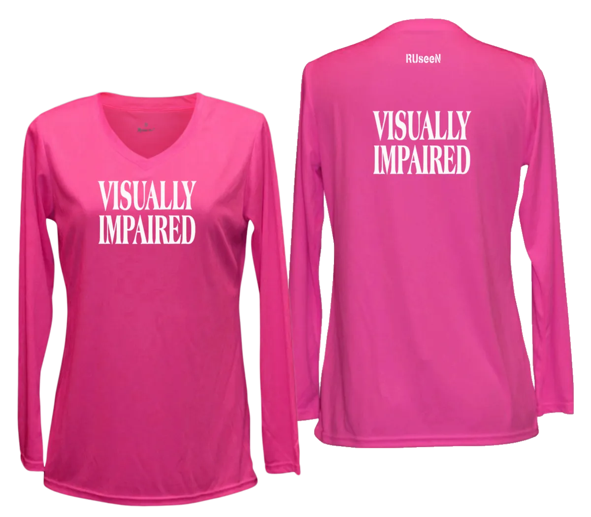 Women's VISUALLY IMPAIRED Long Sleeve Shirt - Reflective or Black Text