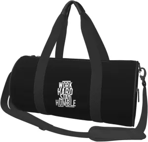 Work Hard to Stay Humble Convertible Garment Bag with Shoulder Strap, Carry on Garment Duffel Bag for Men Women - Rolling Foldable for Travel Luggage Bags (Black)