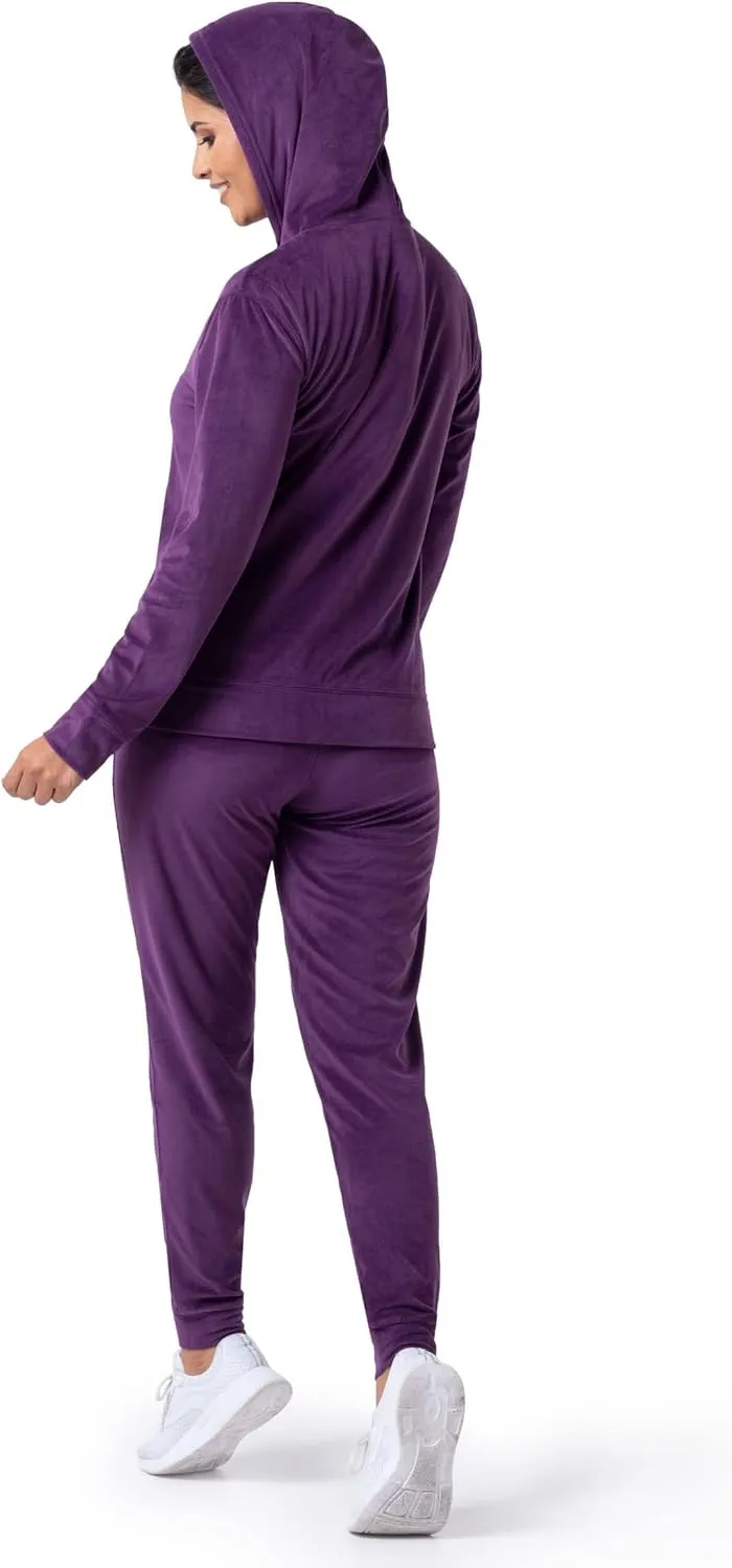 Wright's womens Velour Tracksuit 2 Piece Zip Up Hoodie and Jogger