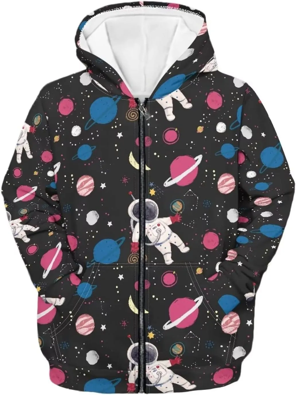 Xoenoiee Kids Full Zip Hoodie Sweatshirt Jacket Long Sleeve Casual Coat Top for Boys Girls