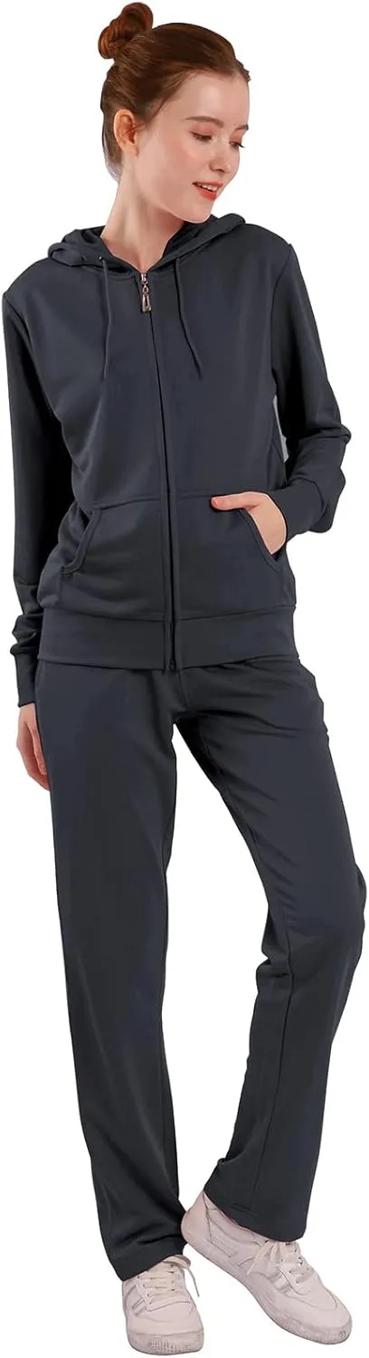 Yasumond Women's Two Piece Outfits Sweatsuit Set Jogging Track Suits Zipper Hoodies & Sweatpants