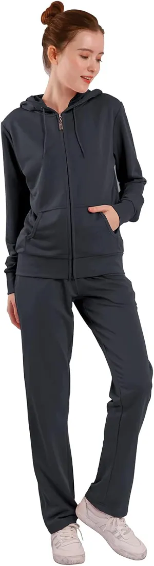 Yasumond Women's Two Piece Outfits Sweatsuit Set Jogging Track Suits Zipper Hoodies & Sweatpants